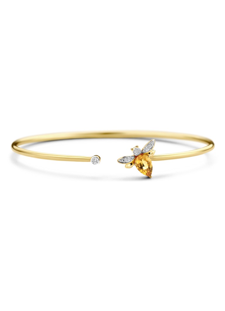 Diamond Point Yellow Gold Bracelet 0.71 ct Citrine Queen Bee