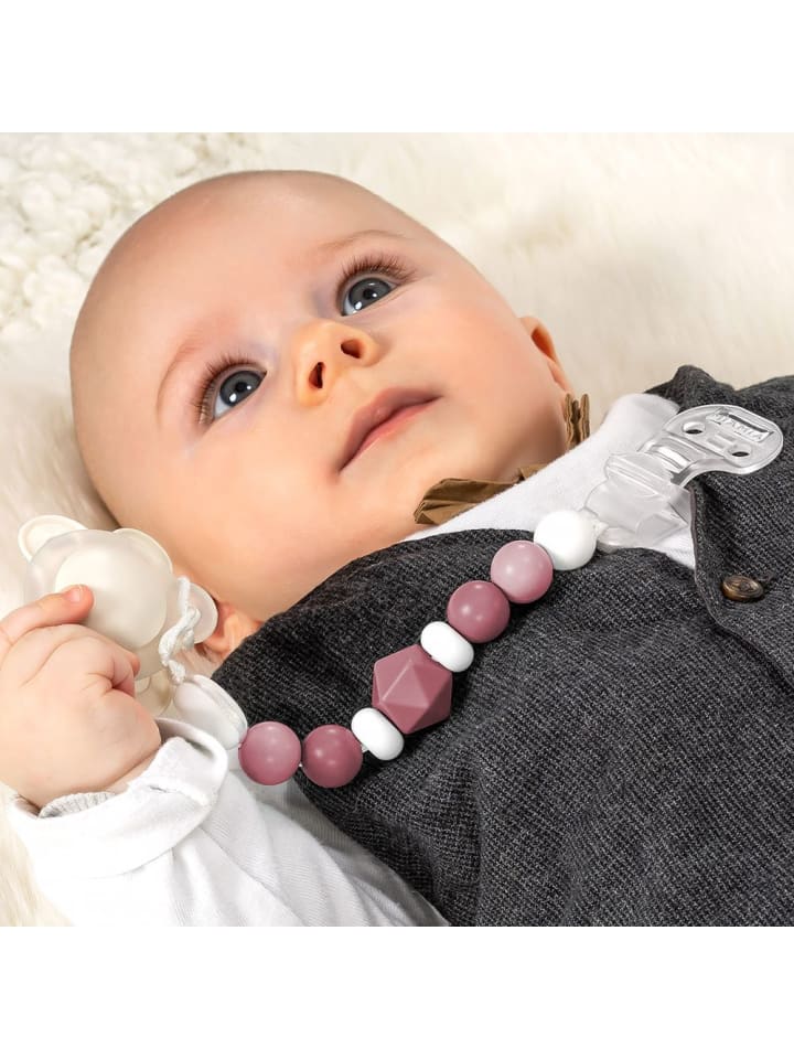 MiaMia 4-tlg. Schnuller-Zubehör-Set in grau,rosa günstig kaufen onesize