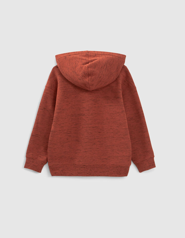 Sweat rouge foncé chiné visuel skateur garçon