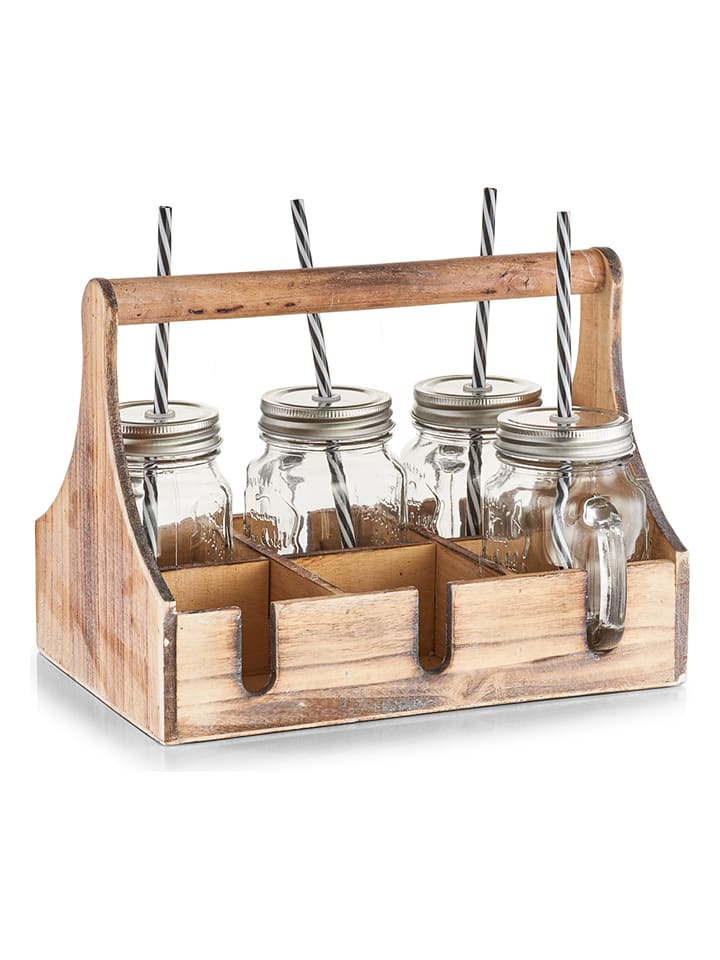 Zeller 7tlg. Trinkgläser-Set in Transparent/ Natur günstig kaufen onesize