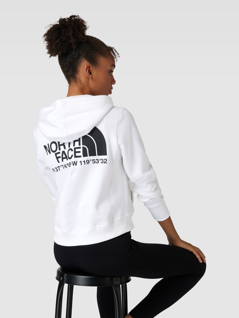 Cropped Hoodie mit Label-Print Modell 'COORDINATES' in weiß