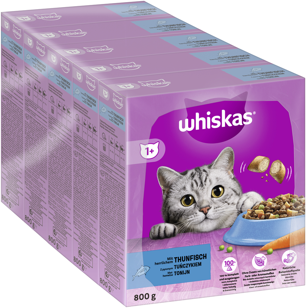 Whiskas Trockenfutter Whiskas 1+ Adult Trockenfutter 800g Thunfisch