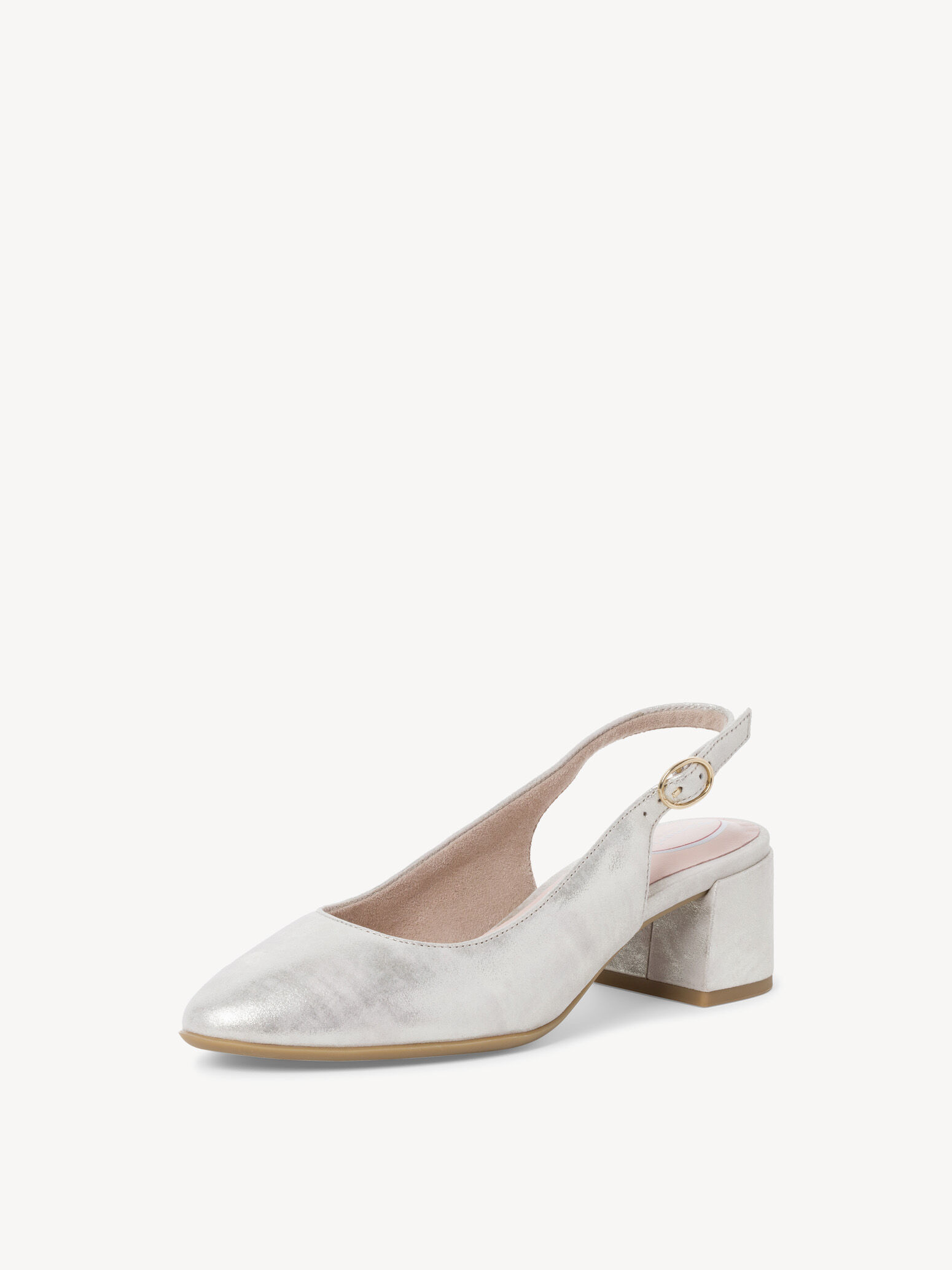 Escarpin en cuir - métallique