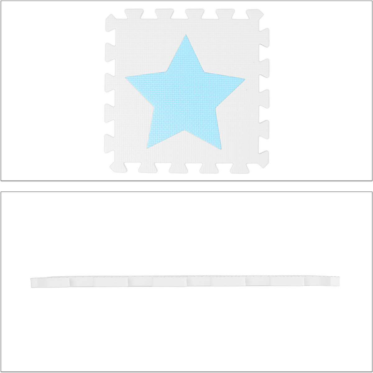 9 x Puzzlematte Sterne weiß-blau