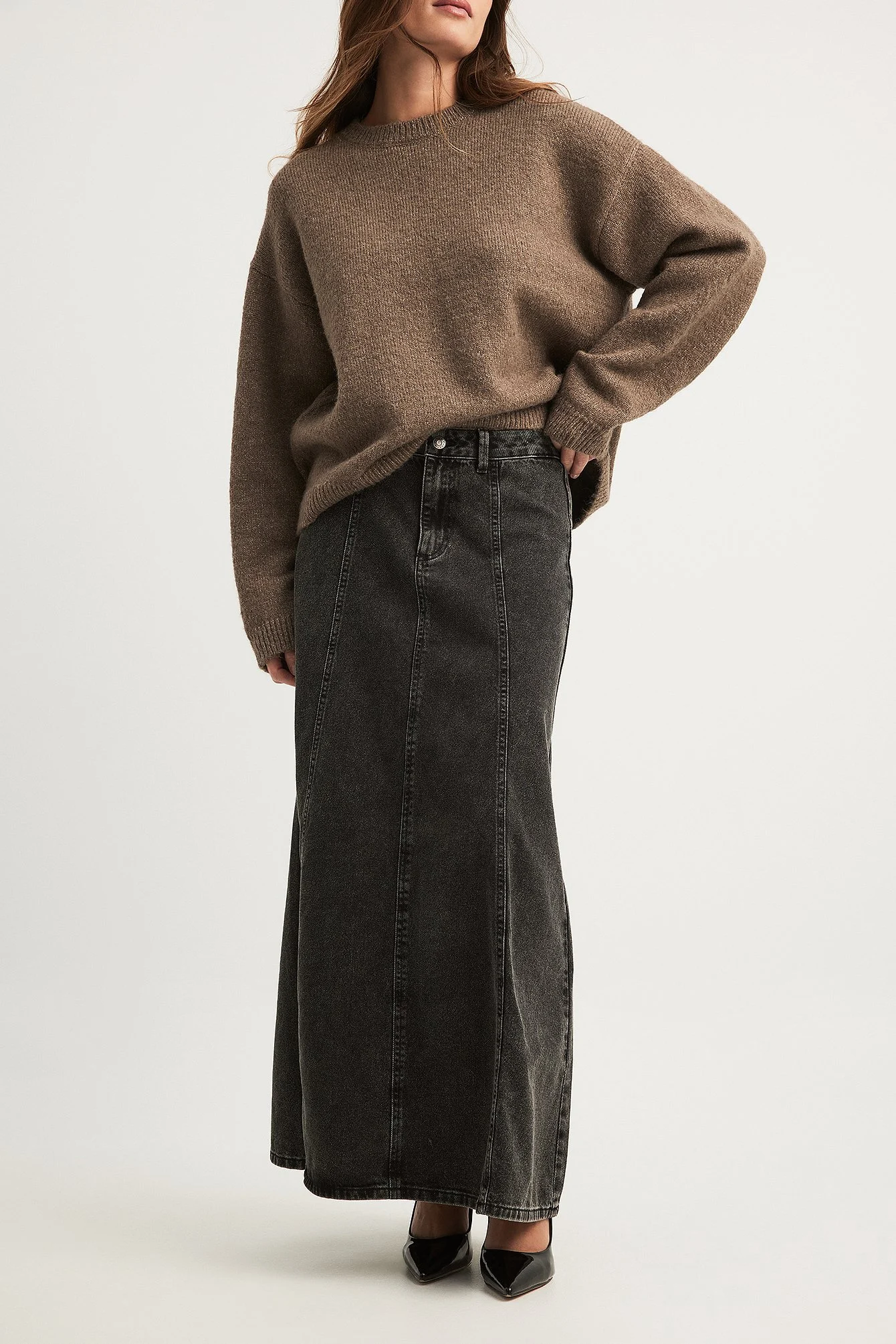Weiter Jeans-Maxirock