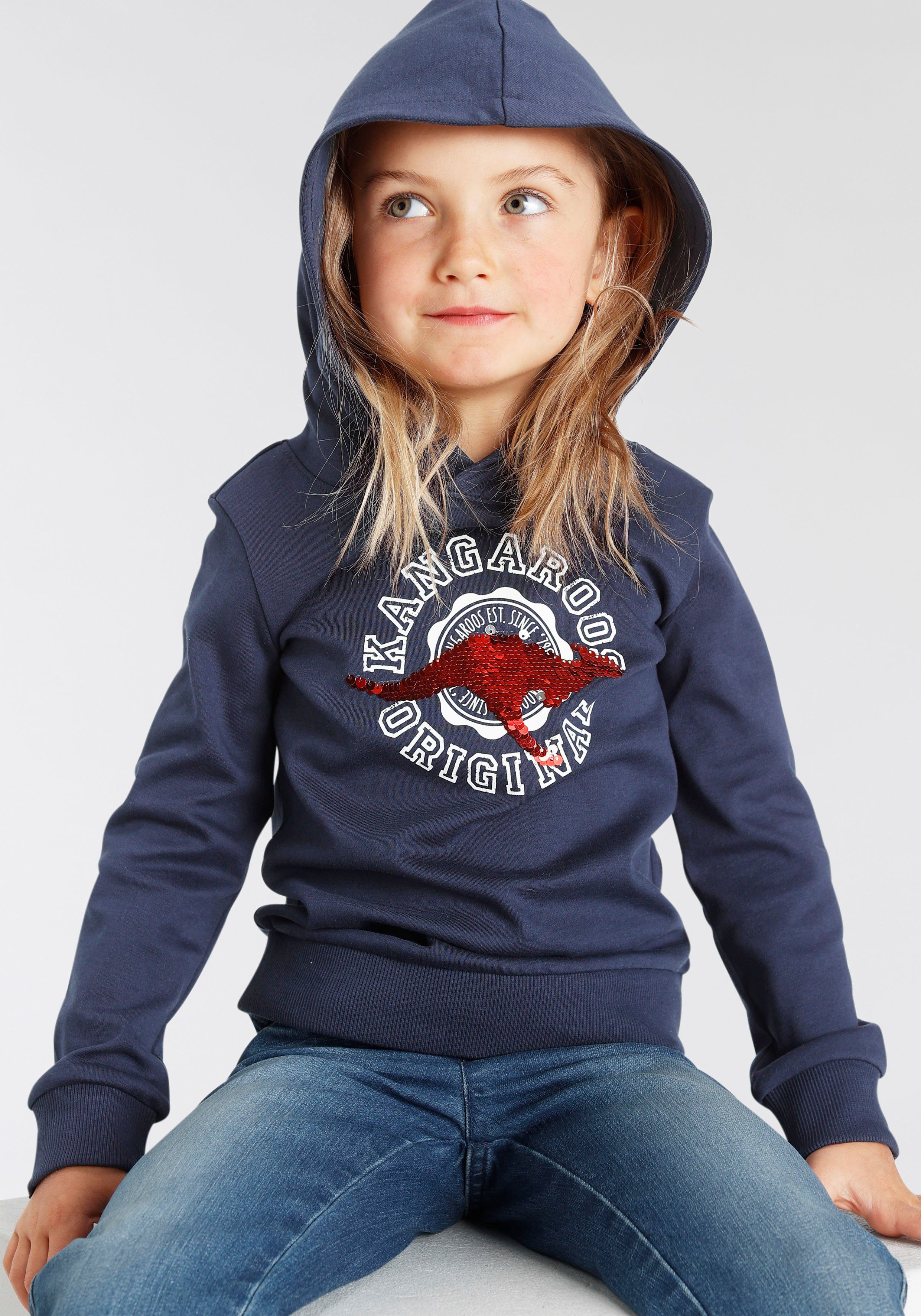 KangaROOS Kapuzensweatshirt aus Interlock-Material mit Wendepailletten