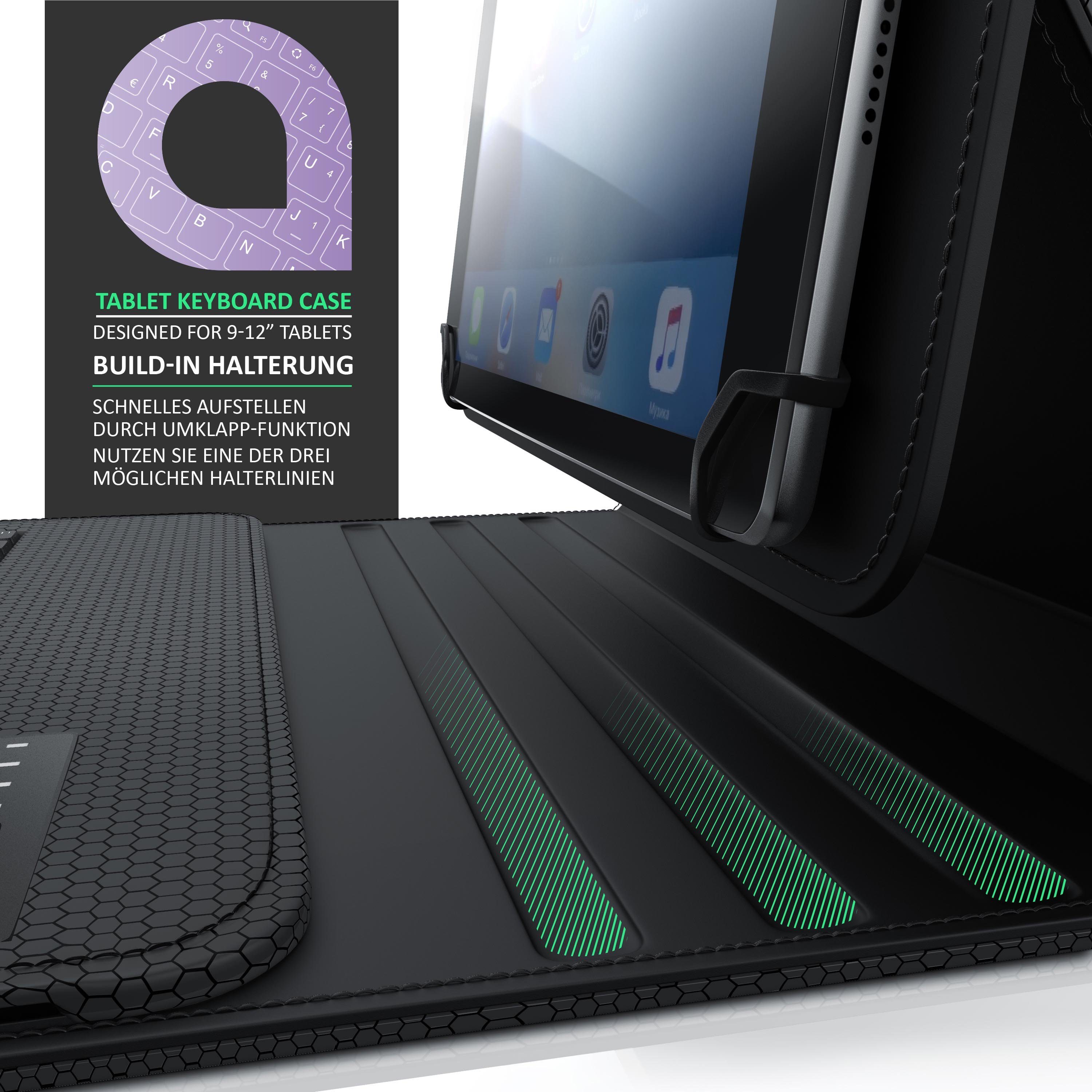 Aplic Tablet-Tastatur (Bluetooth Keyboard mit Kunststoffcase Für 9-12