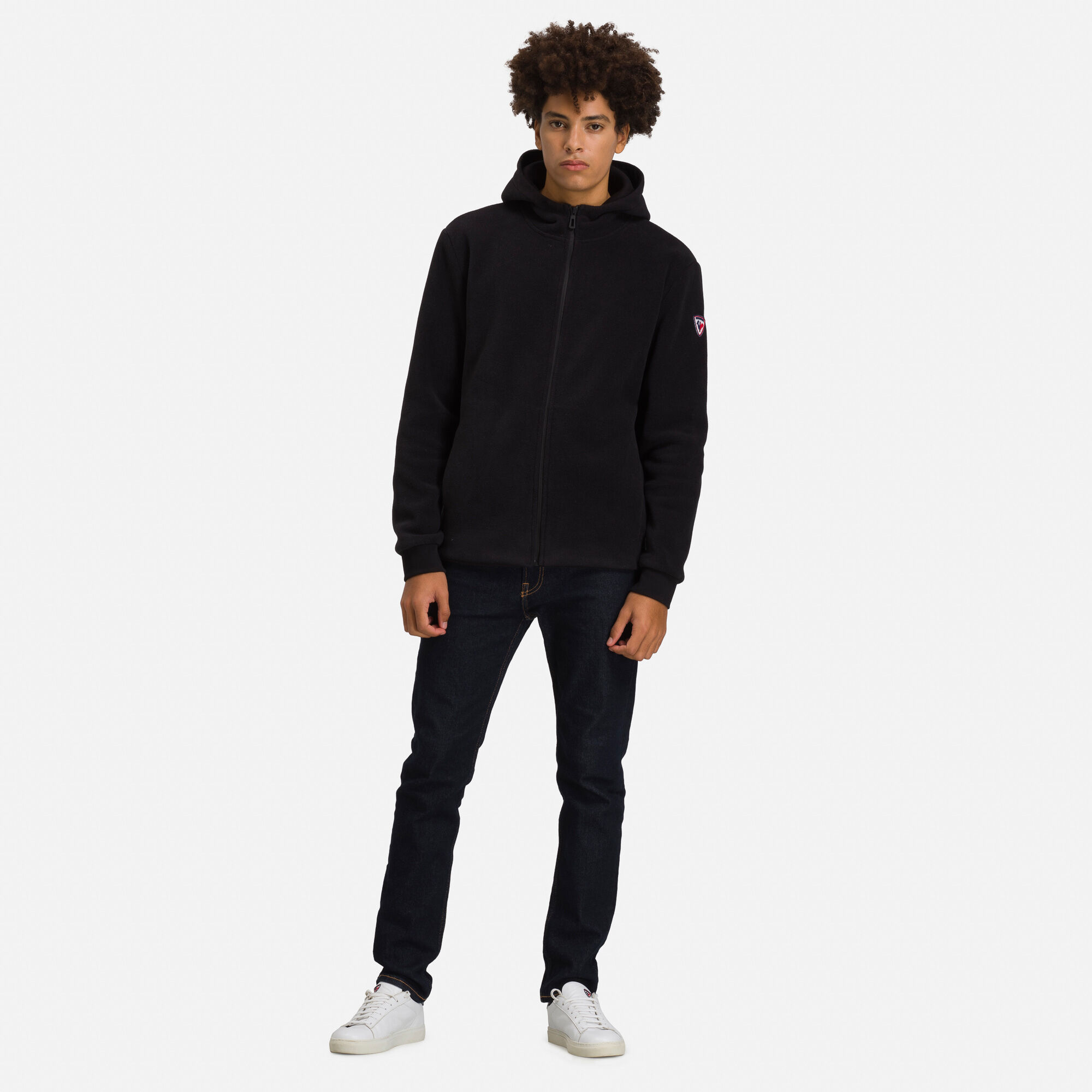 Pull en polaire à capuche zippé Homme