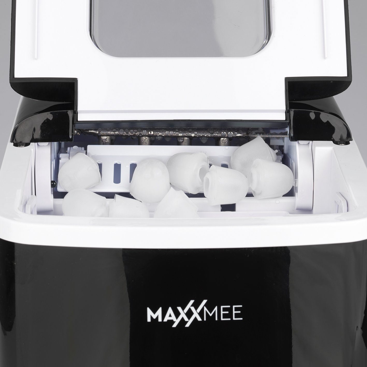 MAXXMEE Elektrischer Eiswürfelbereiter, Eiswürfelmaschine 9 Eiswürfel in ca. 8 Minuten schwarz