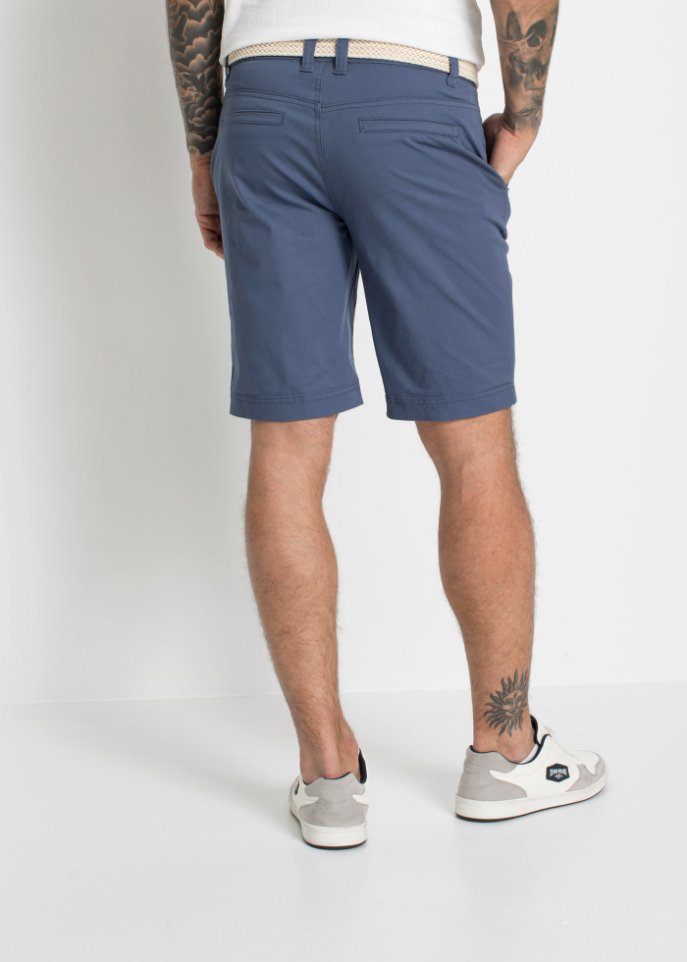 Stretch-Chino-Bermuda mit Gürtel, Regular Fit