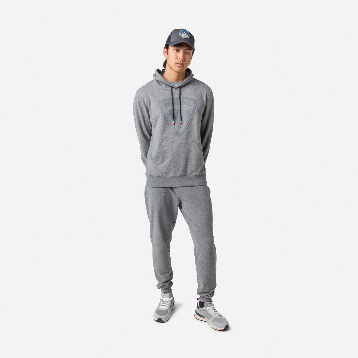 Herrensweatshirt aus Baumwolle mit Kapuze und Logo