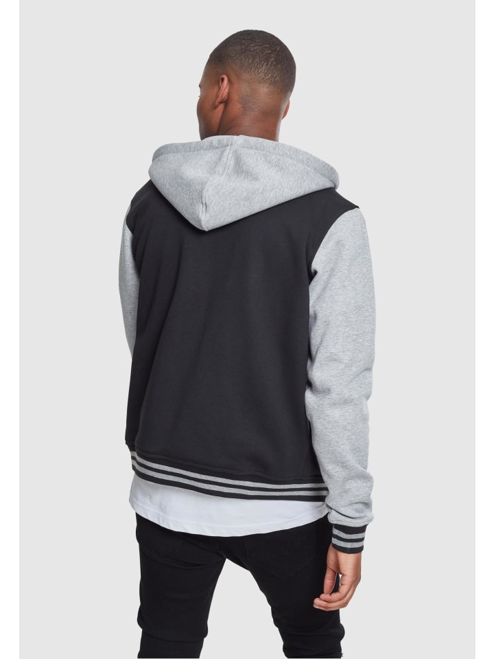 Urban Classics Urban Classics Zip-Kapuzenpullover in blk/gry günstig kaufen