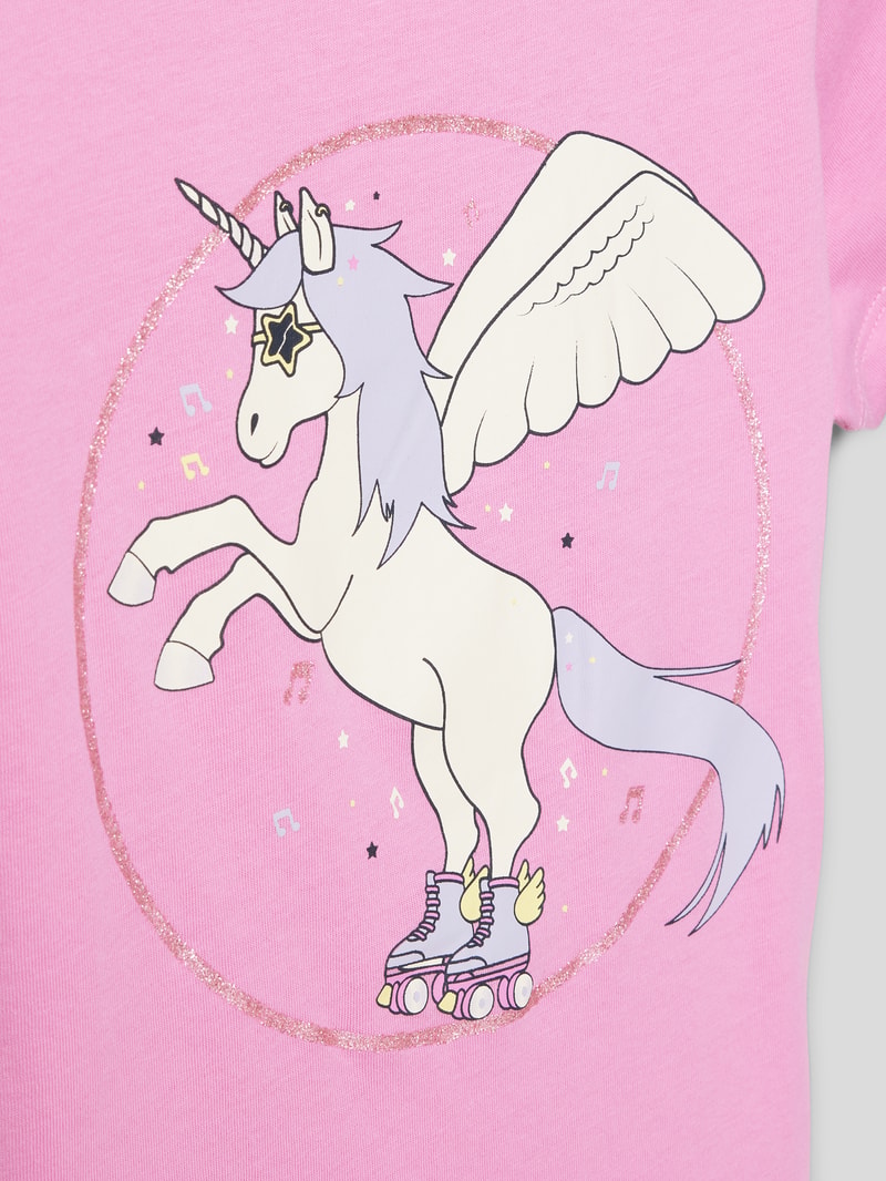T-Shirt mit Motiv-Print in blau