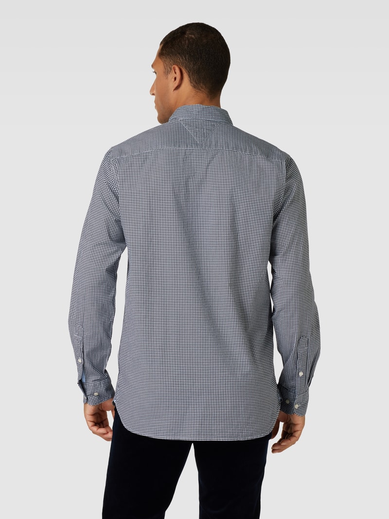 Freizeithemd mit Button-Down-Kragen in marineblau