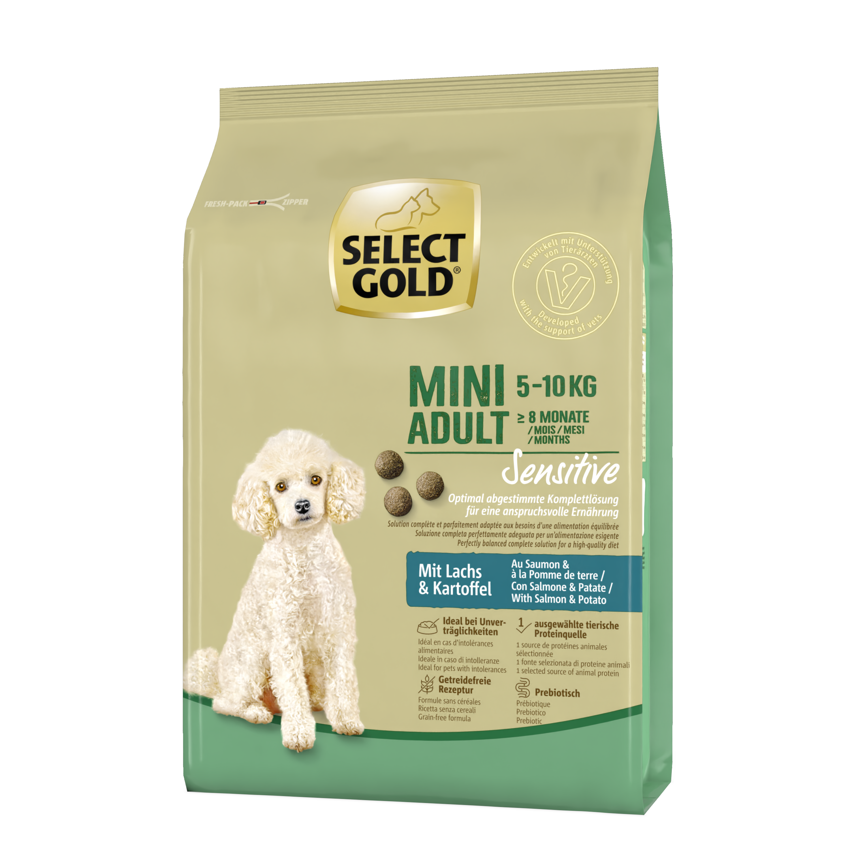 SELECT GOLD Hundetrockenfutter SELECT GOLD Sensitive Mini Adult Lachs & Kartoffel 1 kg
