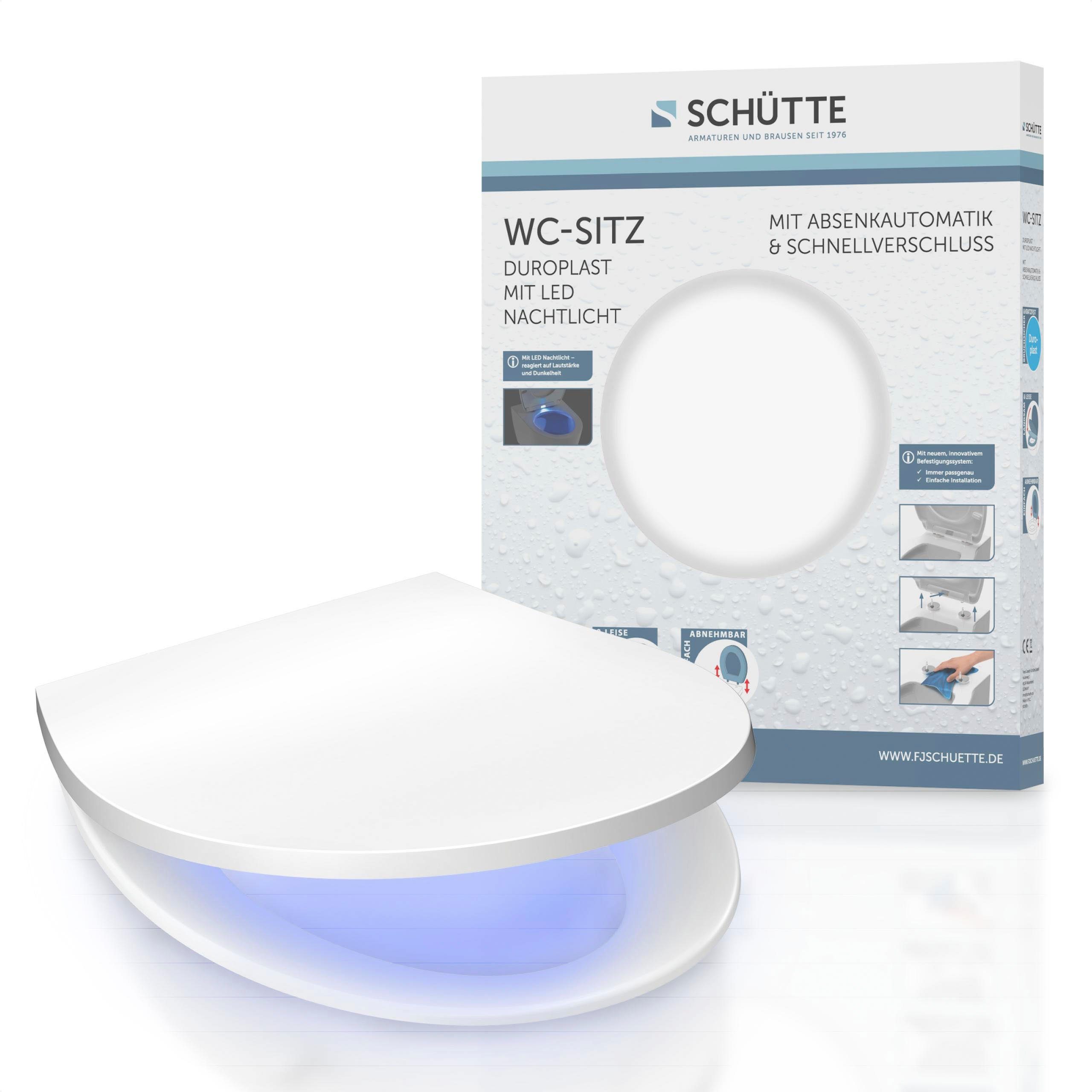 Schütte WC-Sitz, mit LED, Absenkautomatik, Schnellverschluss