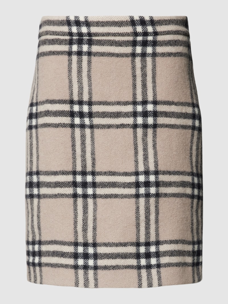 Minirock mit Tartan-Karo in camel
