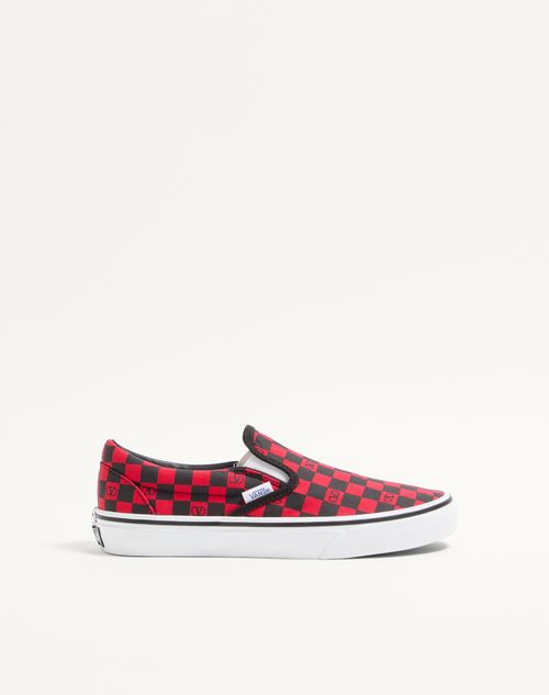 Baskets slip-on Valentino Garavani et Vans en tissu à imprimé damier VLogo