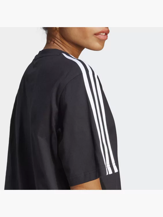 adidas Essentials 3-Streifen Single Jersey Boyfriend T-Shirt-Kleid