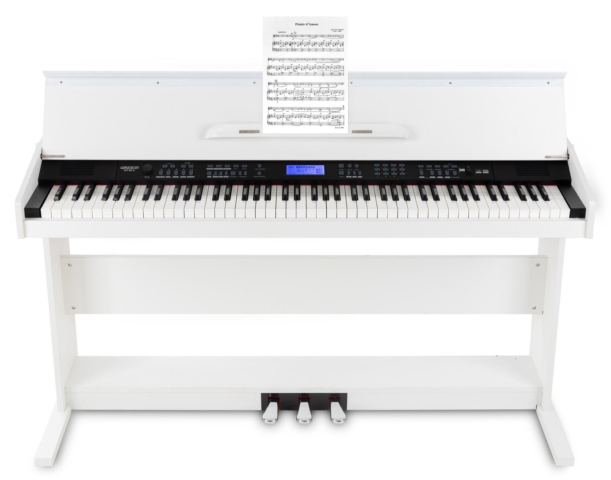 FunKey Digitalpiano DP-88 II E-Piano mit 88 anschlagsdynamische Tasten, umfangreiche Begleitautomatik und Keyboard Chord Akkordbegleitung