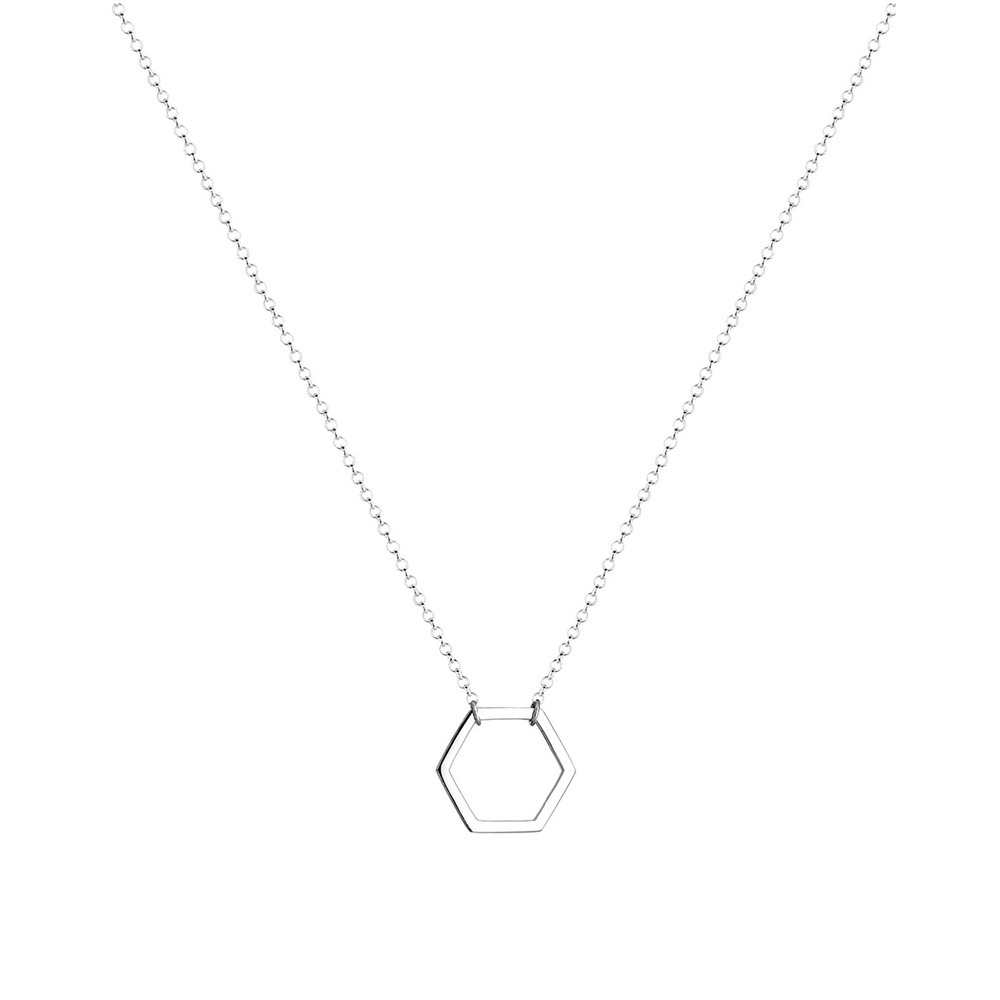 Elli Elli Collier Femme Forme Hexagone - (925/1000) Argent Bijoux