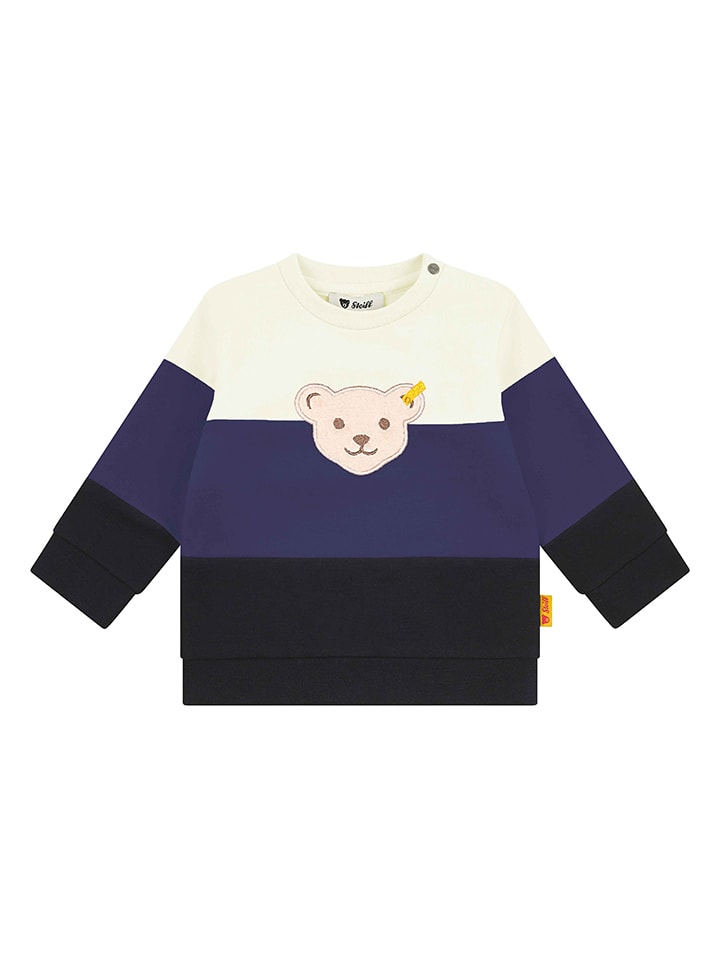 Steiff Sweatshirt in Dunkelblau/ Schwarz/ Creme günstig kaufen