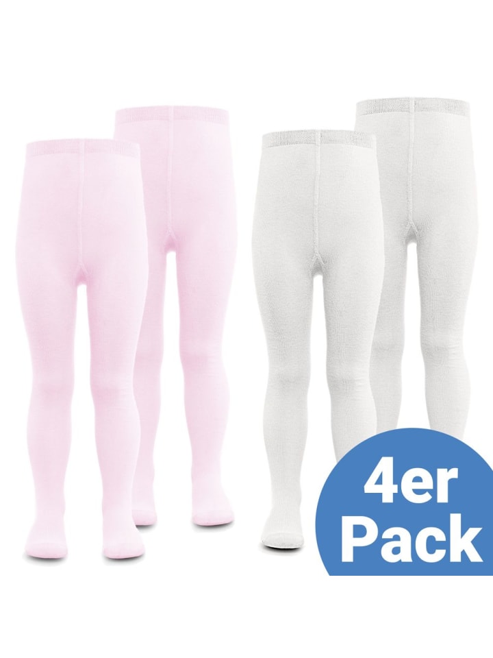 LaLoona Strumpfhose 4er Pack - Rosa Weiß - in rosa,weiss günstig kaufen