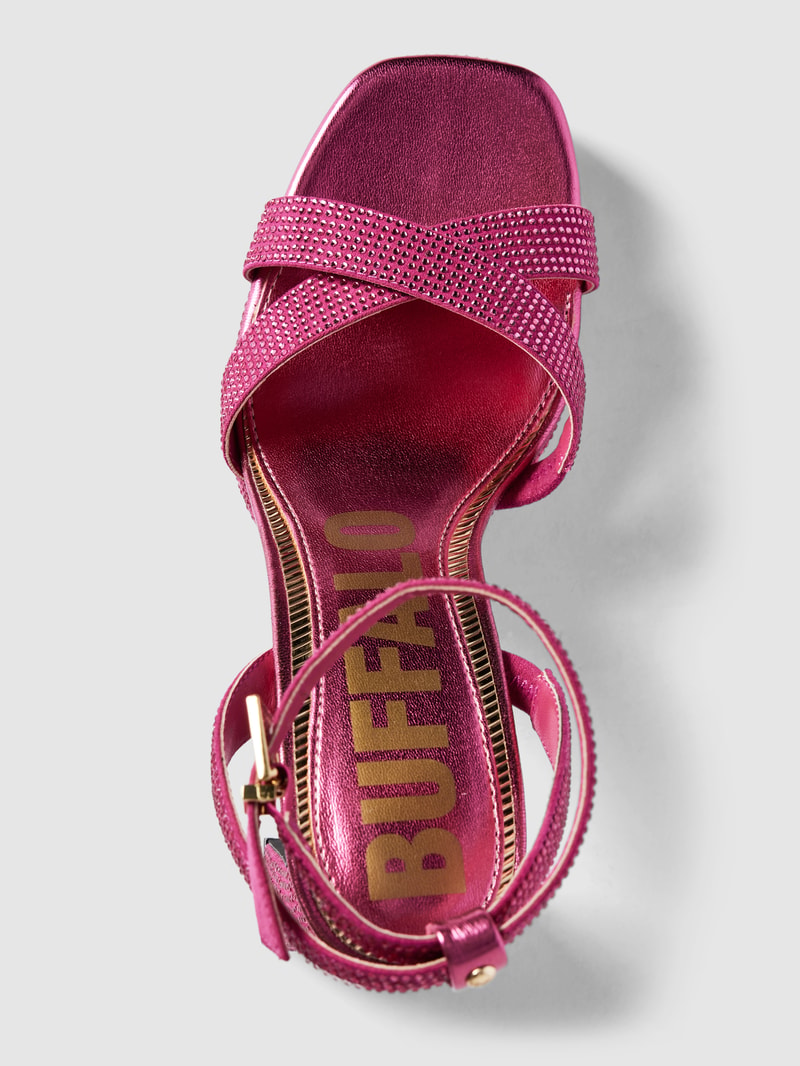 Sandaletten mit Ziersteinbesatz Modell 'CHERRY SPARK' in pink