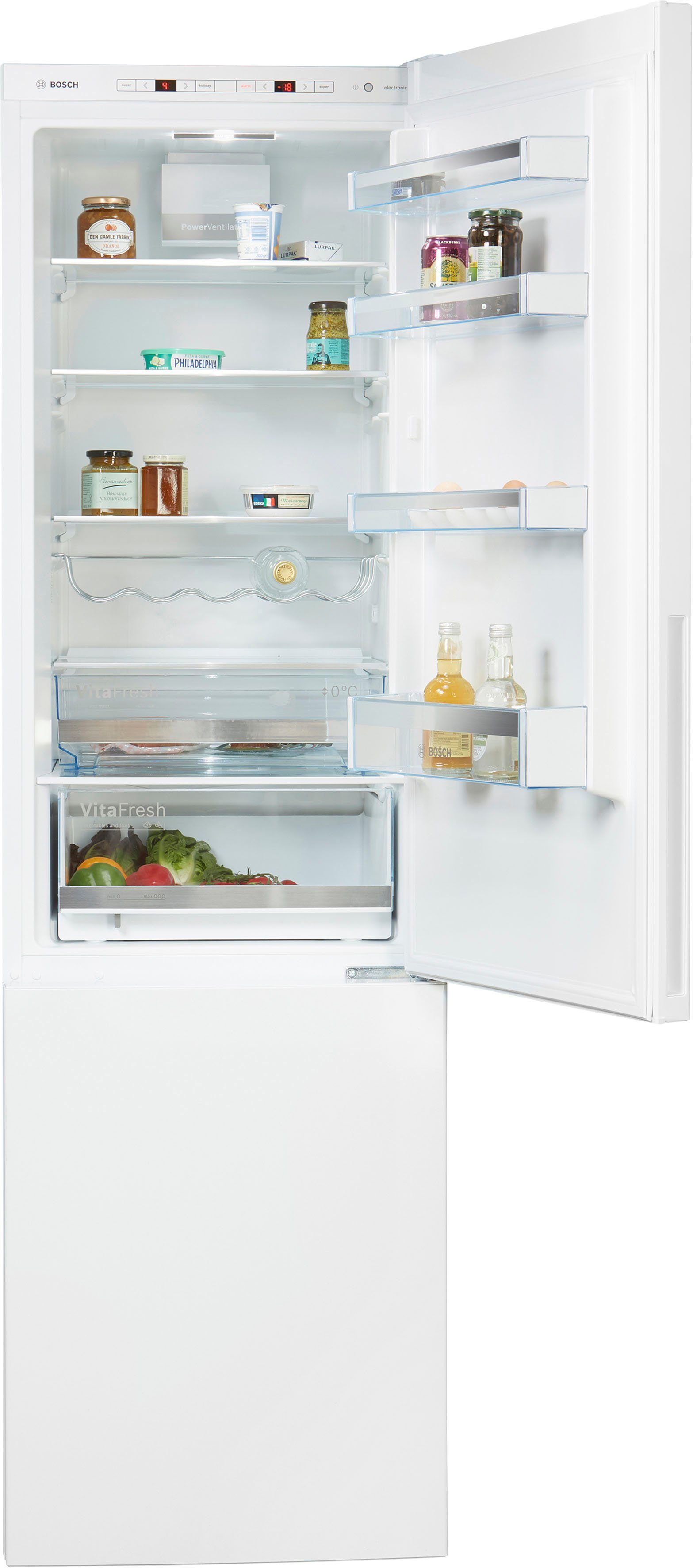 BOSCH Kühl-/Gefrierkombination Serie 6 KGE39AWCA, 201 cm hoch, 60 cm breit