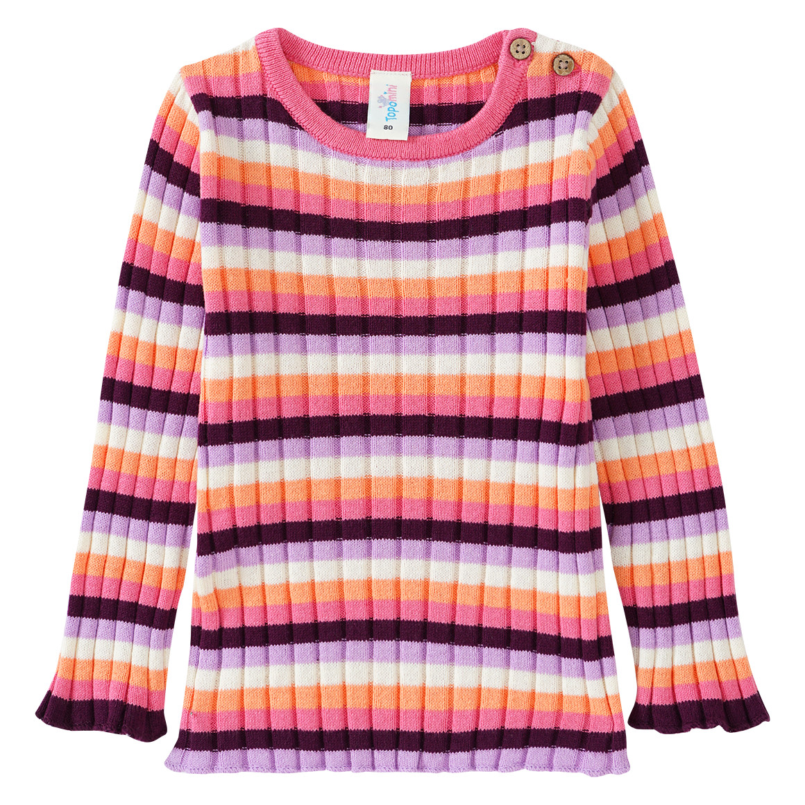 Baby Langarmshirt in Rippstruktur