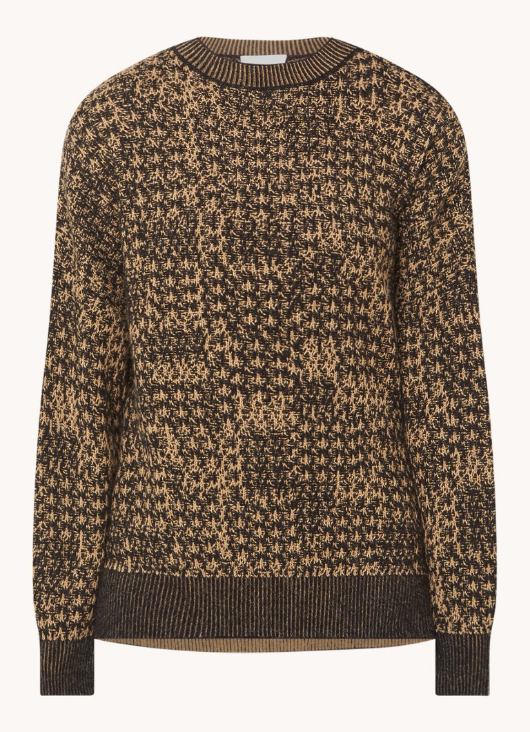 CLOSED  Oversized trui in alpaca wolblend met ingebreid patroon