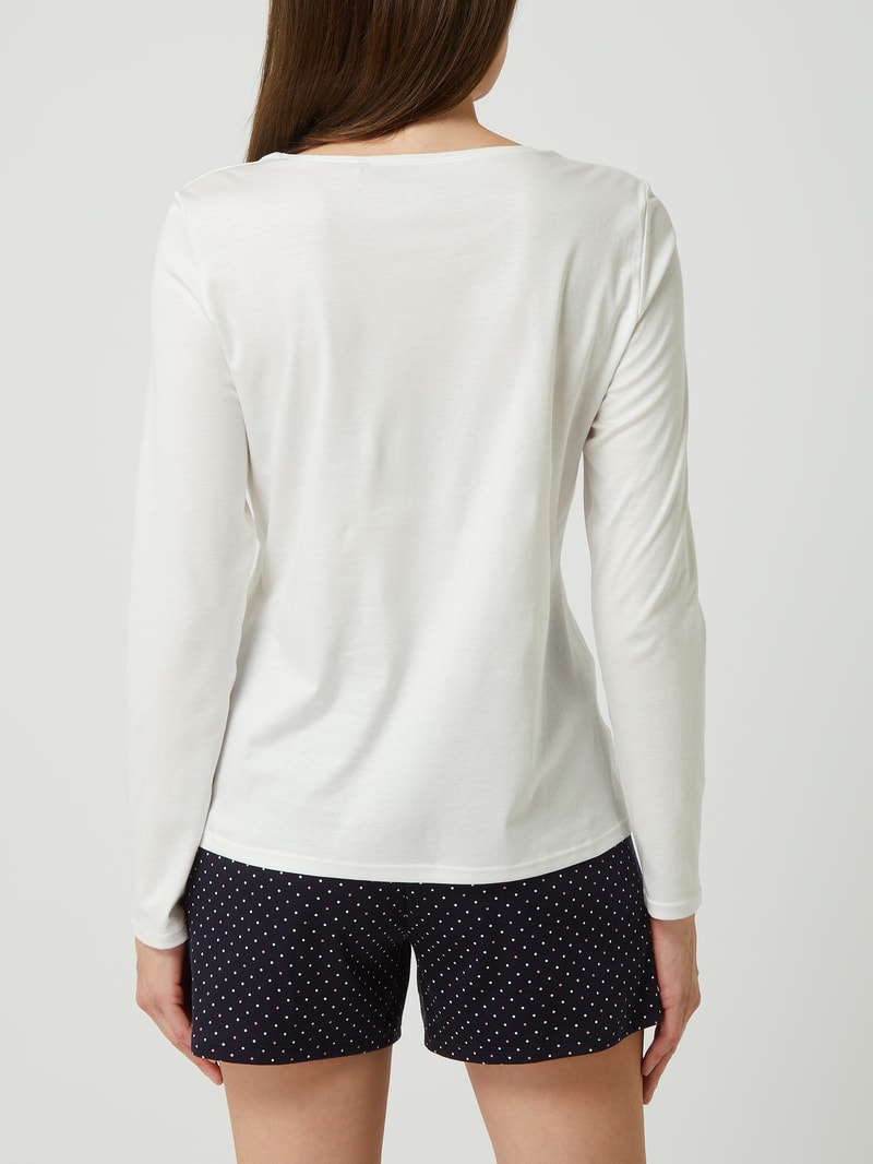 Pyjama-Oberteil aus Baumwolle in offwhite