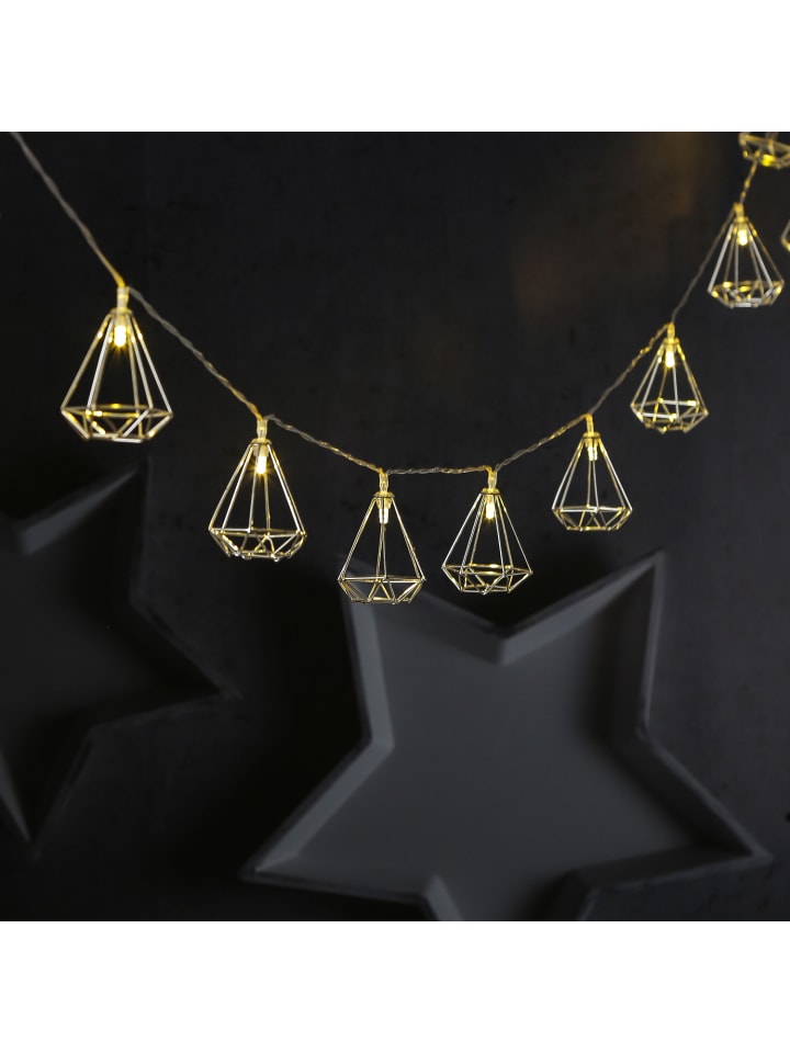 MARELIDA LED Lichterkette DIAMANT 10 kleine beleuchtete Rubine L: 1,6m in silber günstig kaufen onesize
