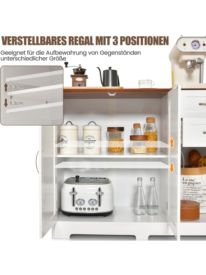 COSTWAY Sideboard 100x40cm in Weiß günstig kaufen onesize