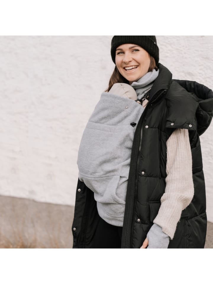 Hoppediz Tragecover Fleece-Cover 3-in-1 mit Regenschutz, Schalkragen & Stulpen in anthrazit günstig kaufen onesize