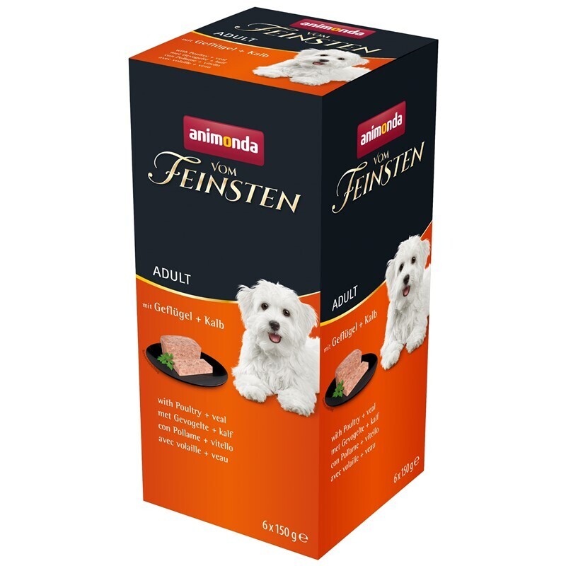 Animonda Hundenassfutter Animonda Vom Feinsten Adult 6x150g Kalb & Geflügel