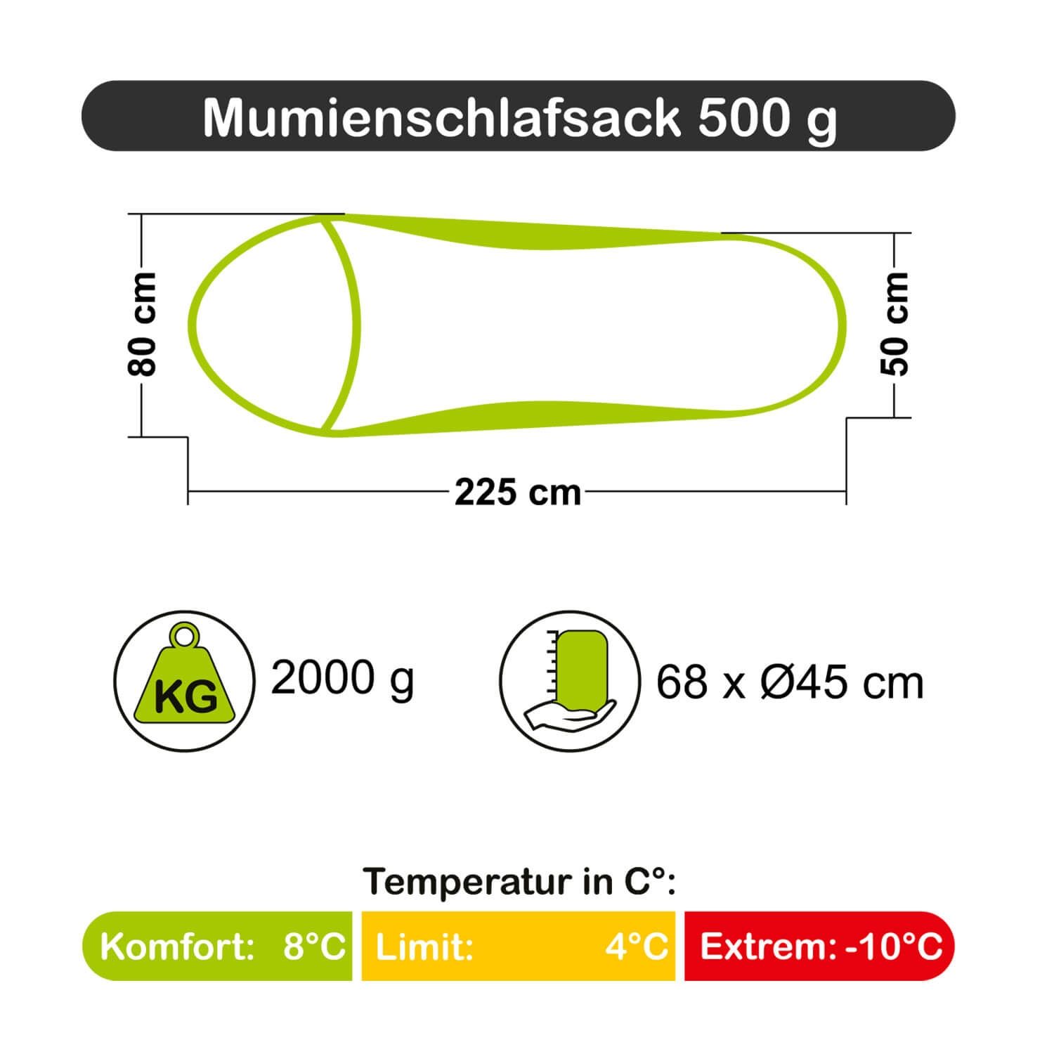 Mumienschlafsack 500