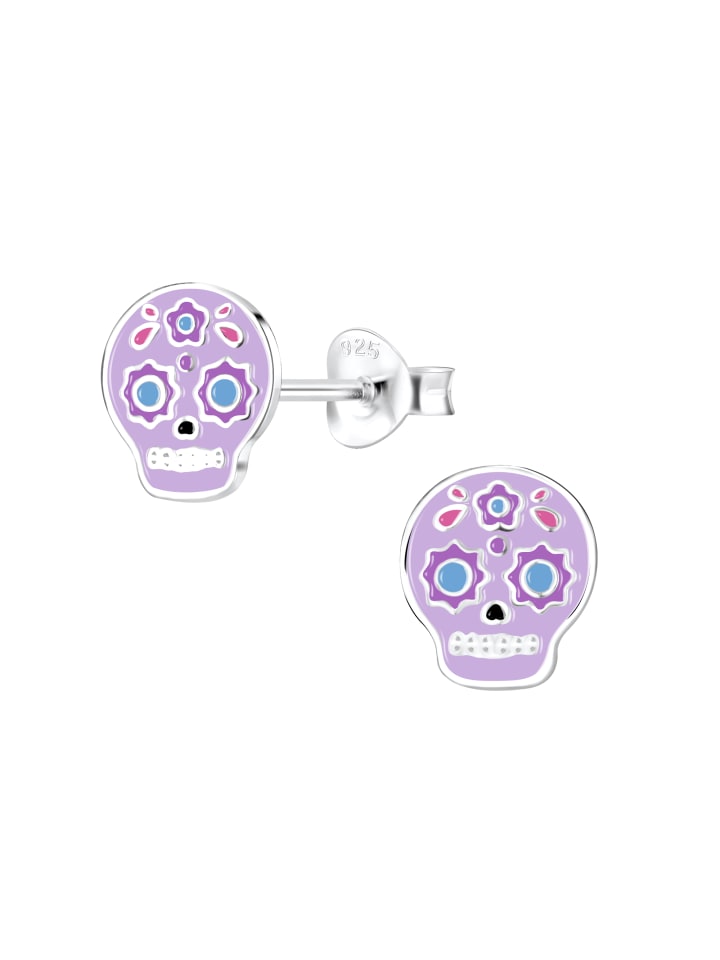 Alexander York Ohrstecker TOTENKOPF lila in 925 Sterling Silber, 2-tlg. günstig kaufen onesize
