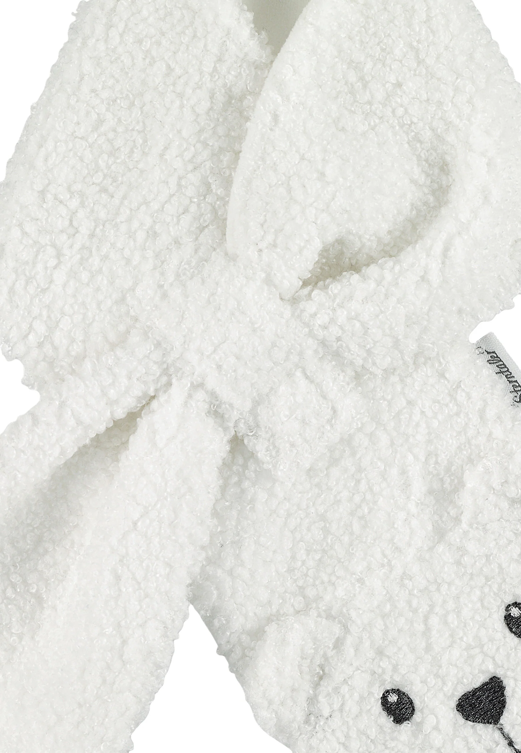 Kinderschal aus Teddyplüsch mit Tiergesicht Eisbär