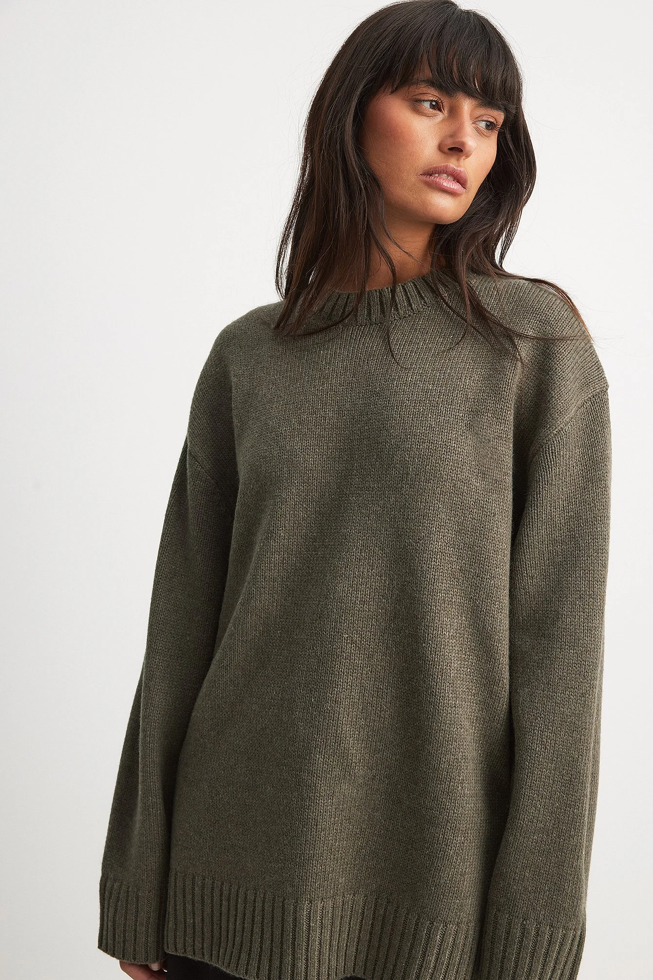 Oversize-Strickpullover mit Rundhalsausschnitt
