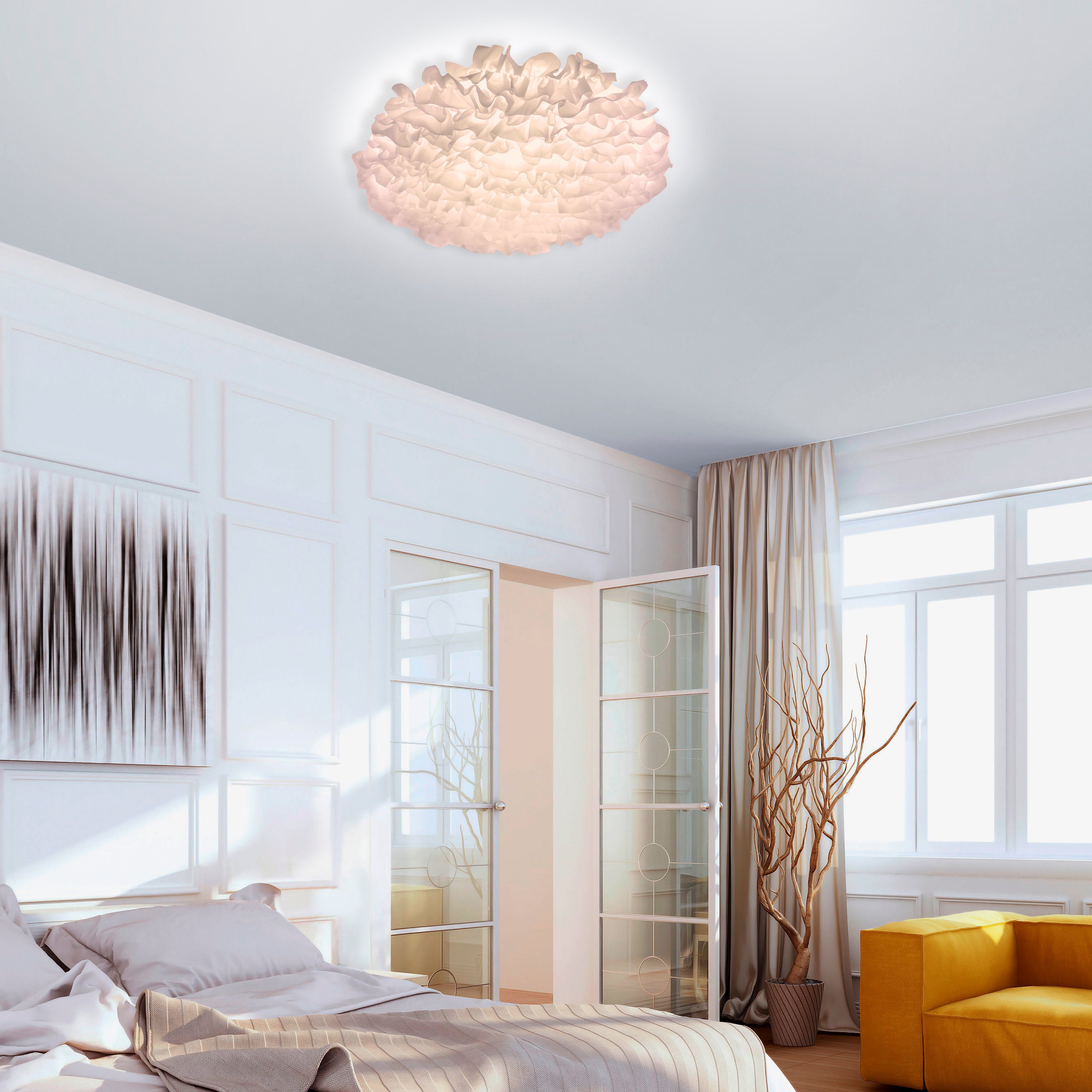 Leuchten Direkt LED Deckenleuchte EDGING, CCT - über Fernbedienung, Dimmfunktion, Memory, nach Trennung vom Netz, LED fest integriert, warmweiß - kaltweiß, dimmbar über Fernbedienung