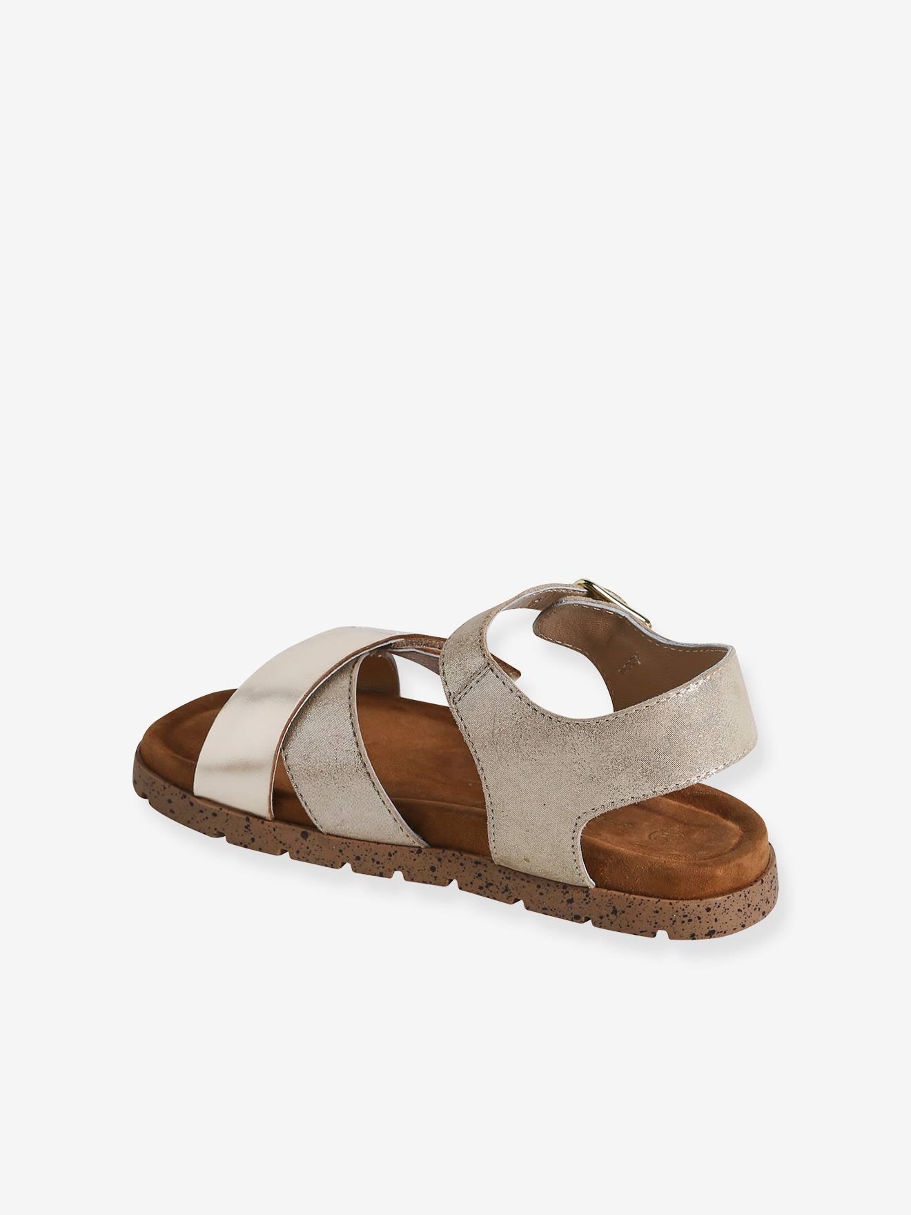 Vertbaudet Kinder Sandalen in Glanz-Optik - gold