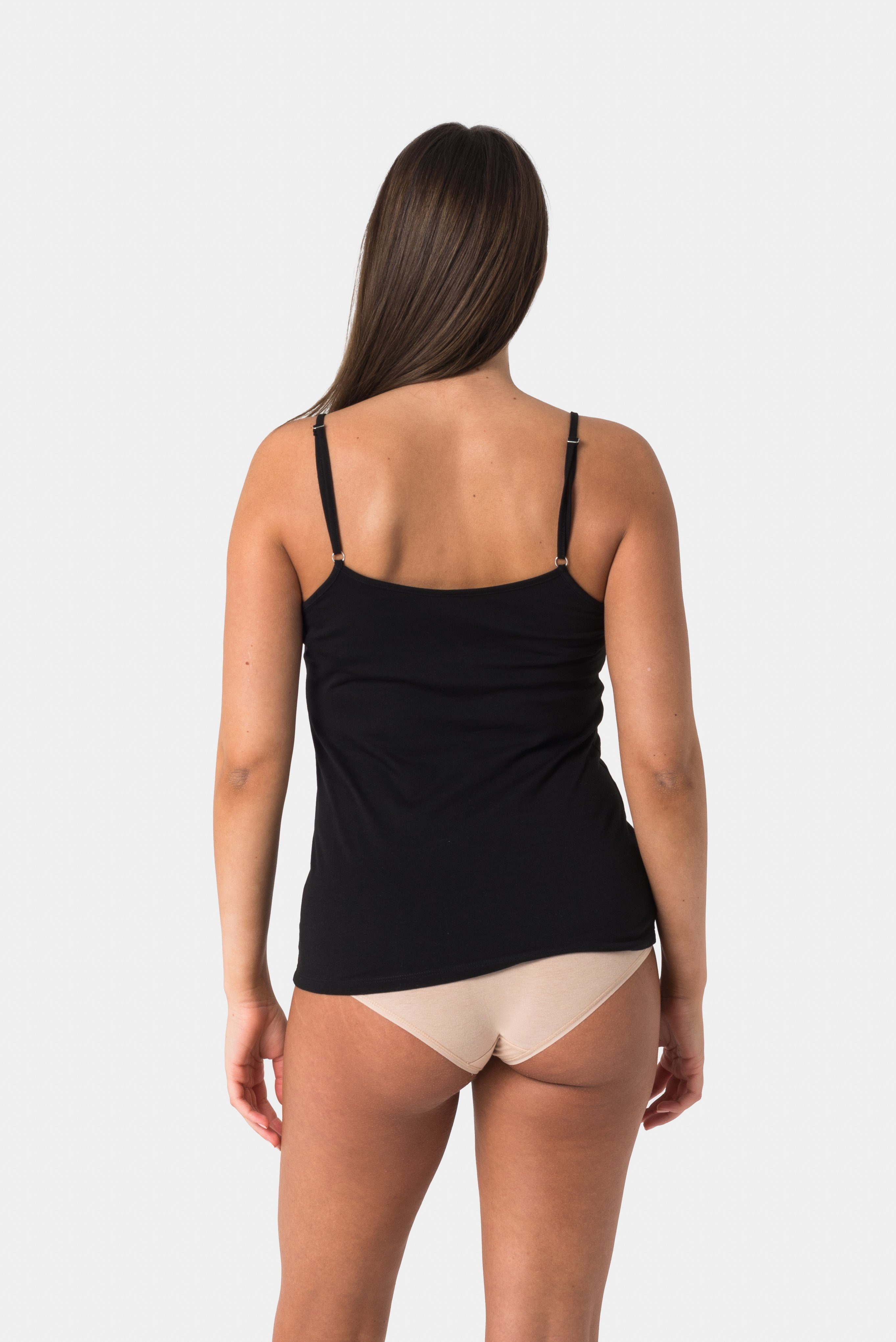 Elsie Unterhemd Damen Spaghetti Top (Packung, 3-St., 3er-Pack) Tank Top mit Verstellbarem Träger aus 95% Baumwolle Stretch Tanktop