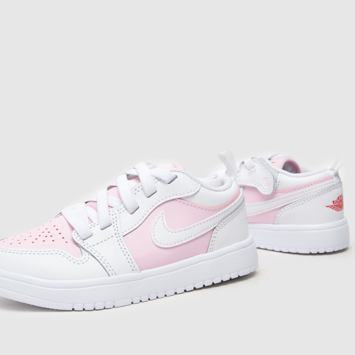 Nike Jordan 1 Low Alt flickor juniorträningsskor i vit och rosa