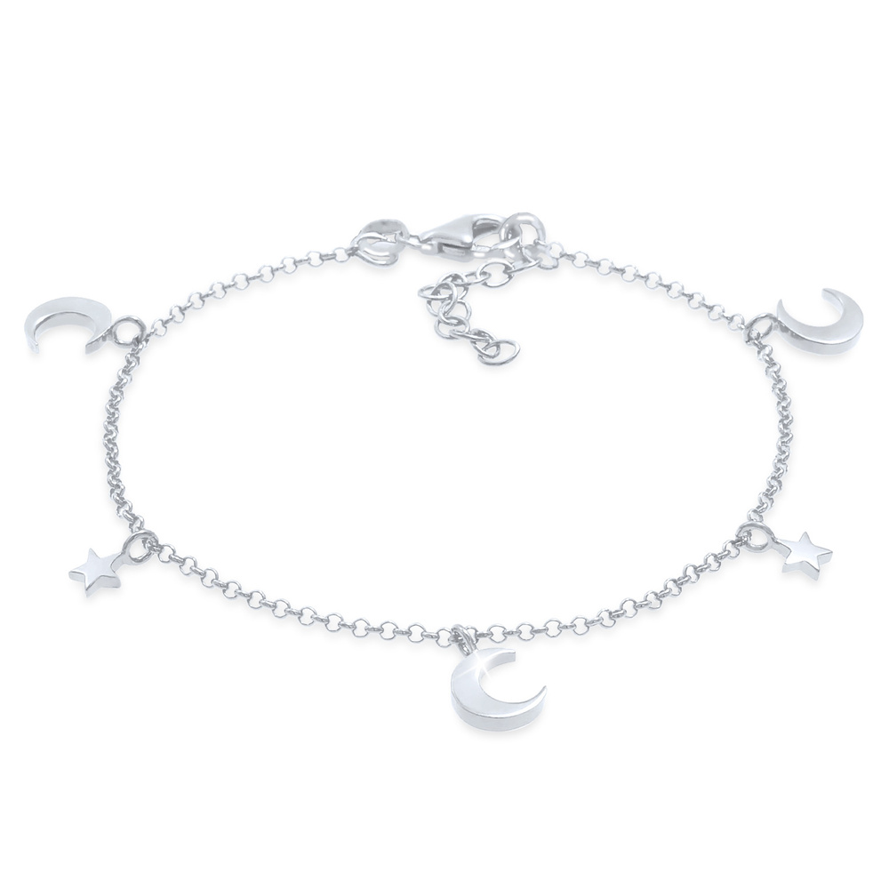 Elli Elli Bracelet Croissant d'Astro Dames Étoiles en argent sterling 925 Bracelet