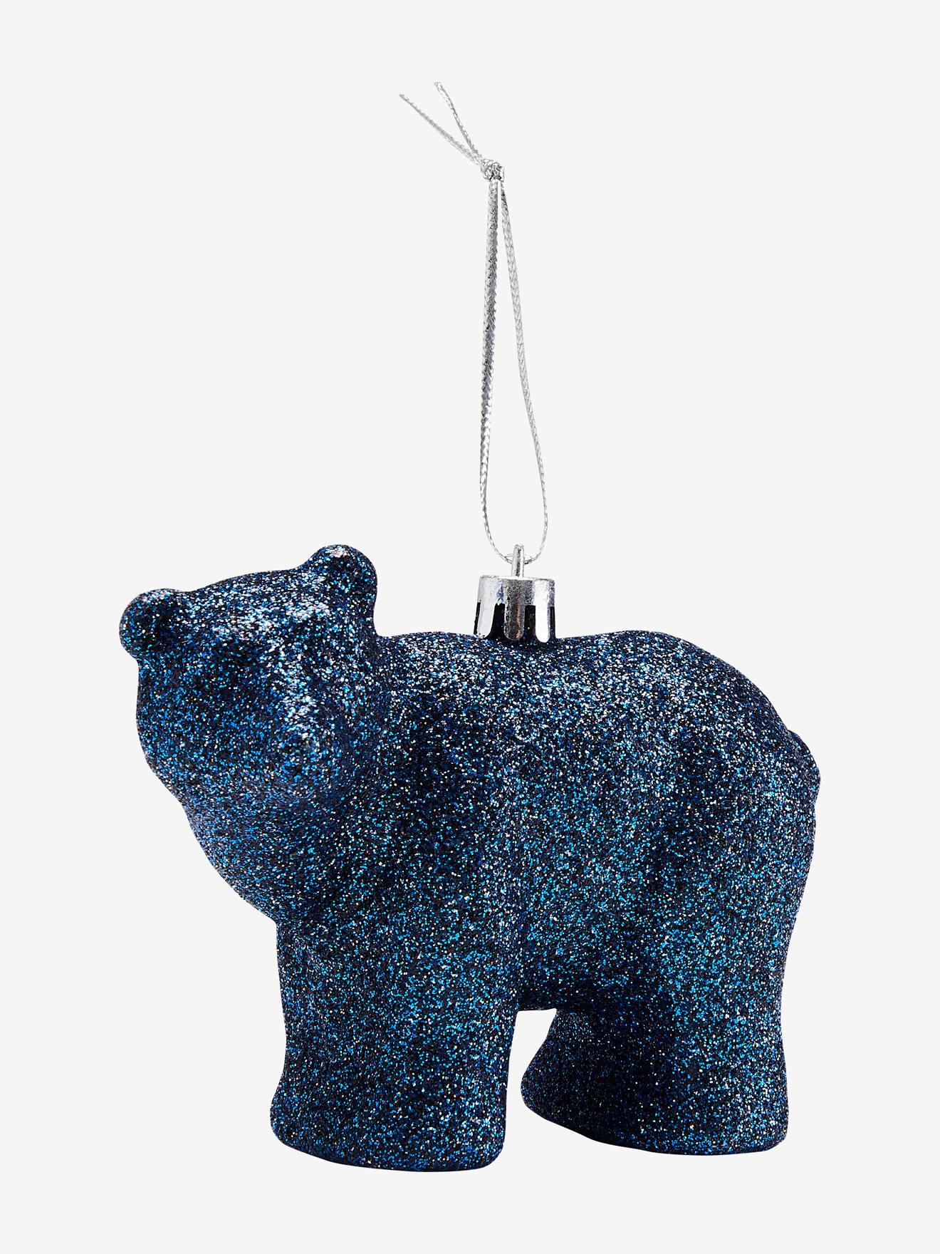 Lot de 3 décorations de Noël Ours pailletés vert