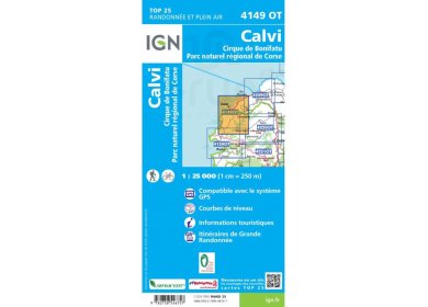 Carte IGN Calvi 4149OT
