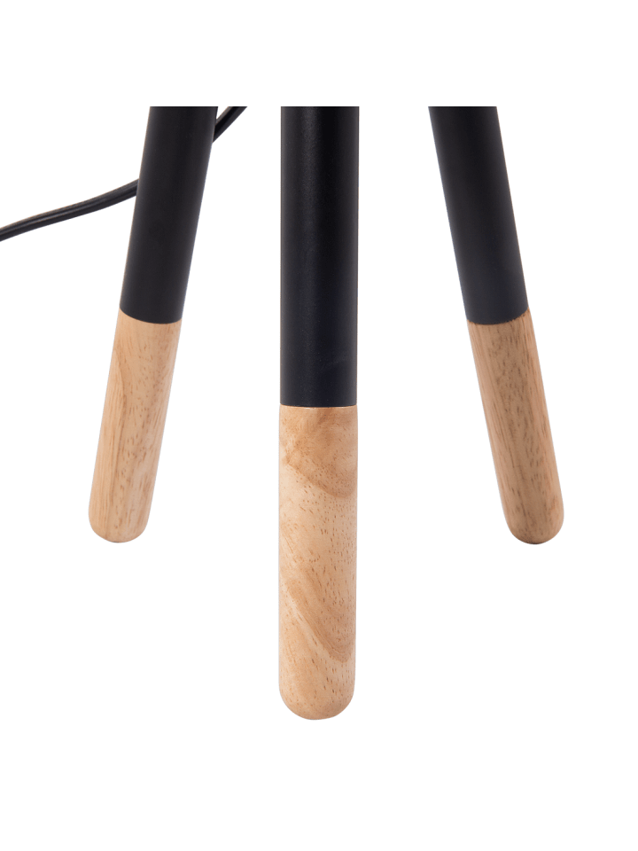 Beliani 2er-Set Tischleuchten TOBOL in Schwarz/Heller Holzfarbton günstig kaufen onesize