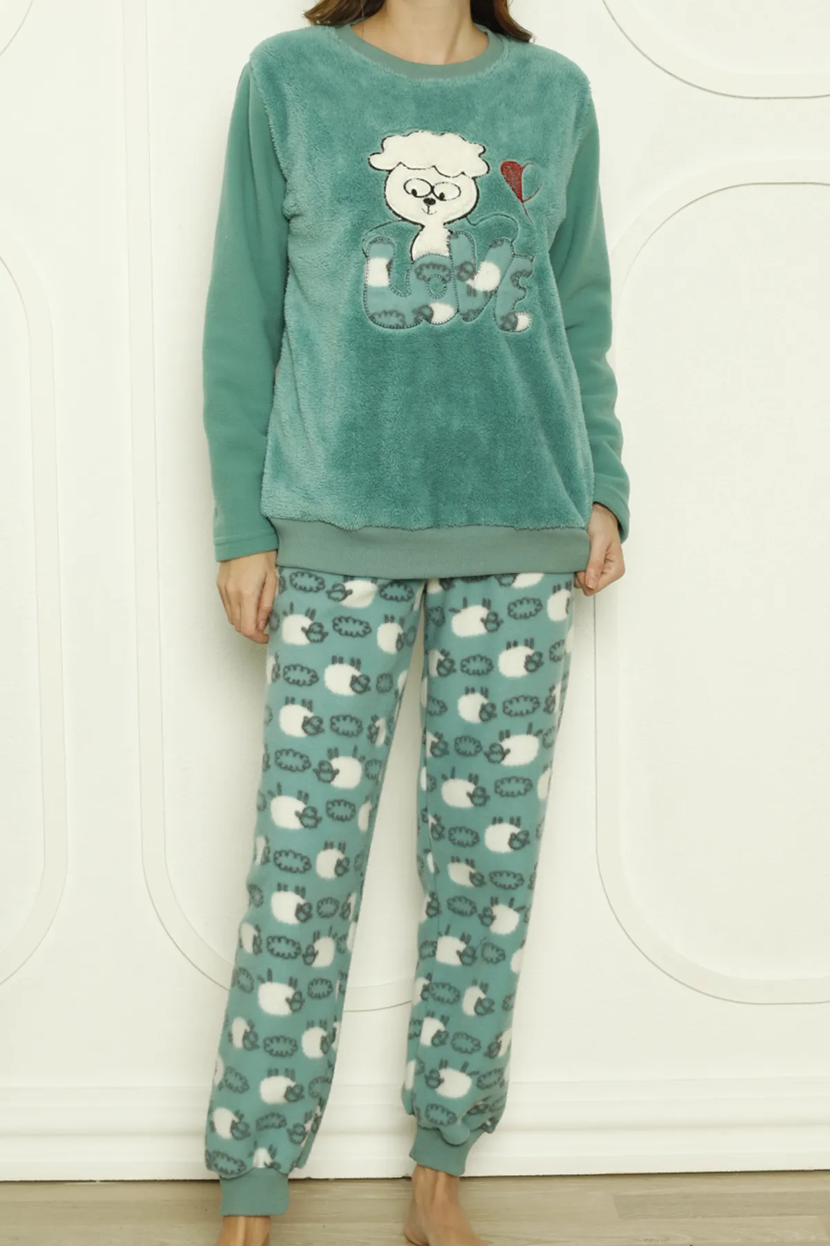 Nicoletta  Plüsch-Pyjama-Set für Damen Welsoft GRÜN