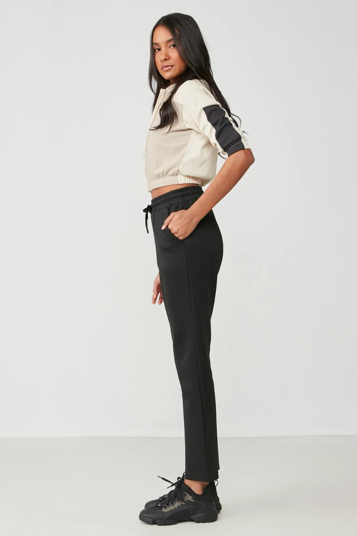 C&City  Jogginghose mit geradem Bein 801 Schwarz